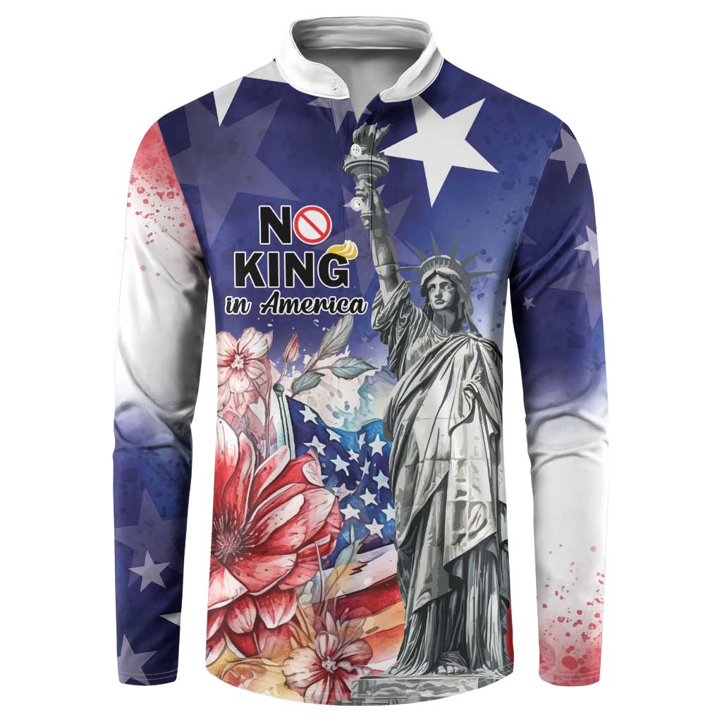 No Kings In America Button Sweatshirt Watercolor Floral - Wonder Print Shop