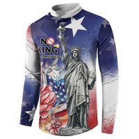 No Kings In America Button Sweatshirt Watercolor Floral - Wonder Print Shop