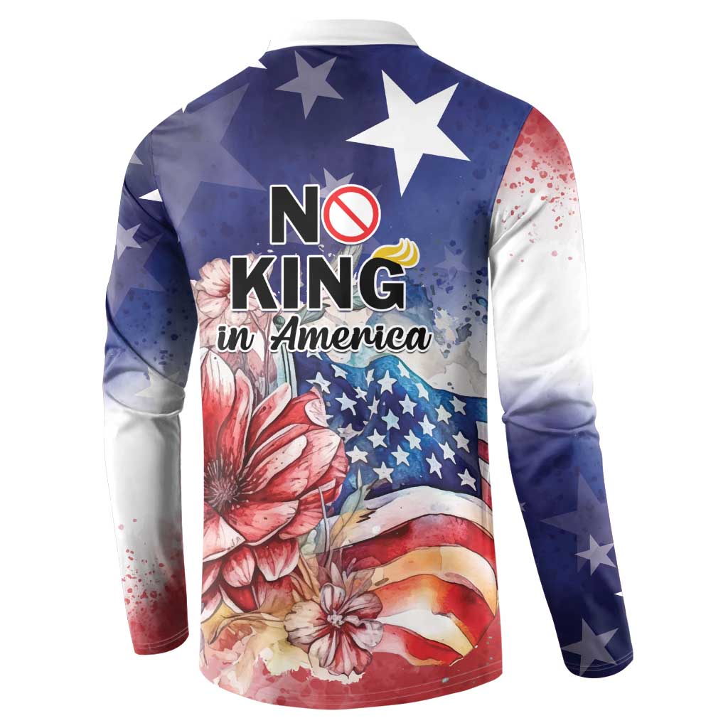 No Kings In America Button Sweatshirt Watercolor Floral - Wonder Print Shop
