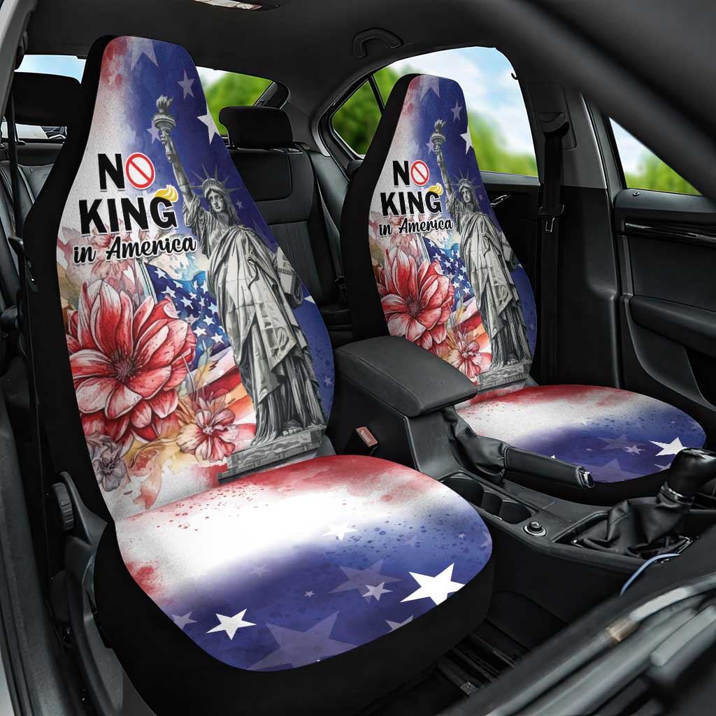 No Kings In America Car Seat Cover Watercolor Floral - Wonder Print Shop