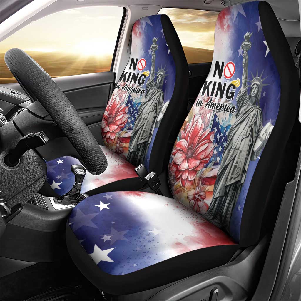 No Kings In America Car Seat Cover Watercolor Floral - Wonder Print Shop