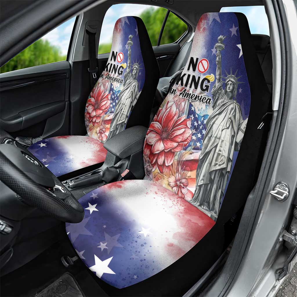No Kings In America Car Seat Cover Watercolor Floral - Wonder Print Shop