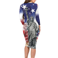 No Kings In America Family Matching Long Sleeve Bodycon Dress and Hawaiian Shirt Watercolor Floral - Wonder Print Shop