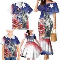 No Kings In America Family Matching Mermaid Dress and Hawaiian Shirt Watercolor Floral - Wonder Print Shop