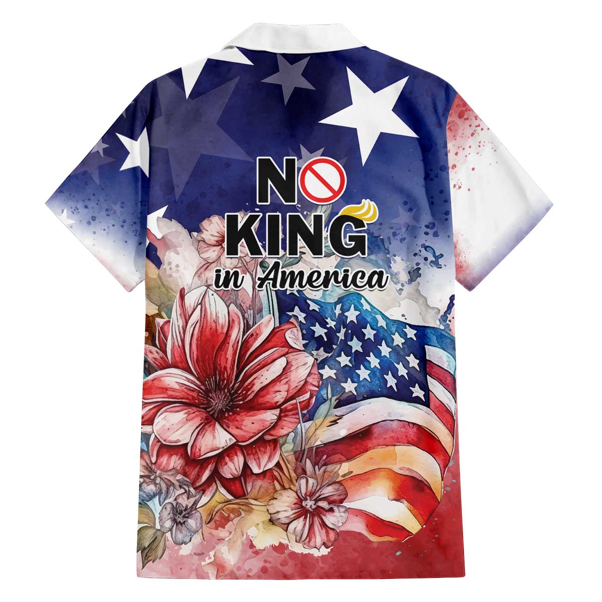 No Kings In America Family Matching Off The Shoulder Long Sleeve Dress and Hawaiian Shirt Watercolor Floral - Wonder Print Shop