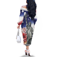 No Kings In America Family Matching Off The Shoulder Long Sleeve Dress and Hawaiian Shirt Watercolor Floral - Wonder Print Shop