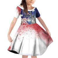 No Kings In America Family Matching Off Shoulder Short Dress and Hawaiian Shirt Watercolor Floral - Wonder Print Shop