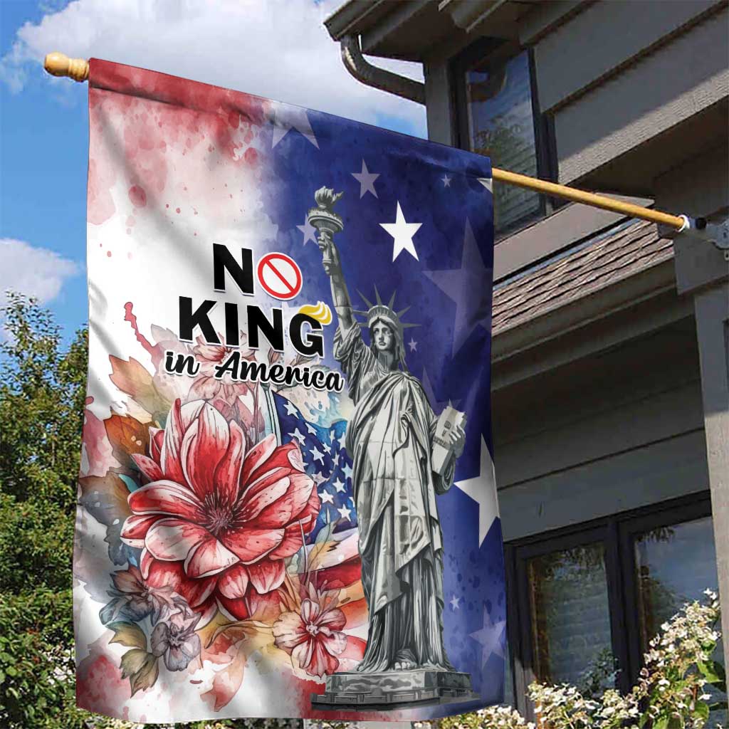No Kings In America Garden Flag Watercolor Floral - Wonder Print Shop