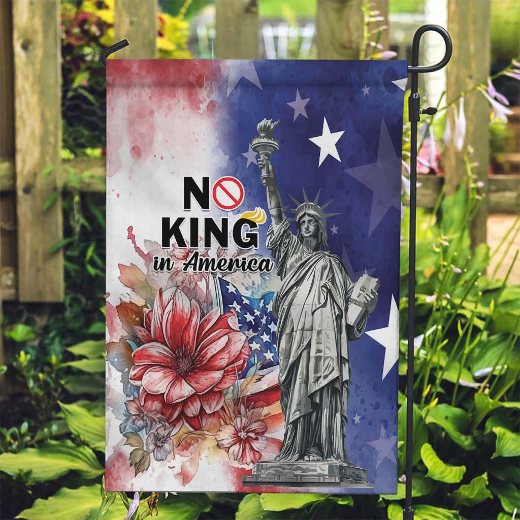 No Kings In America Garden Flag Watercolor Floral - Wonder Print Shop