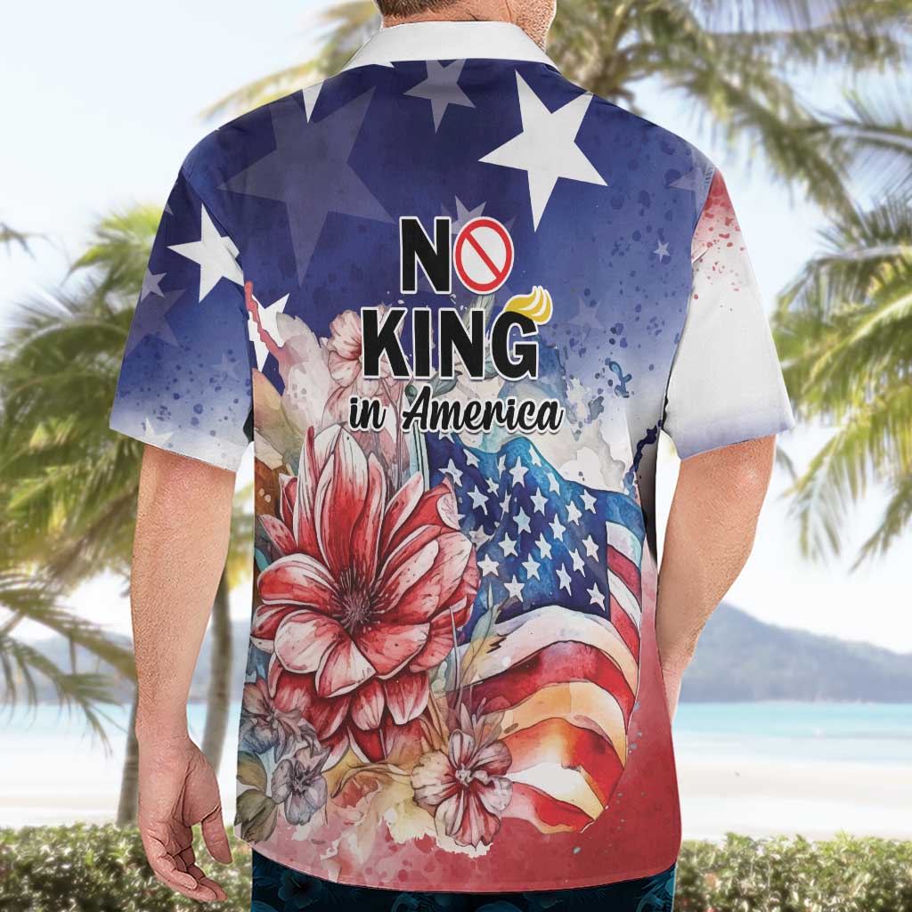 No Kings In America Hawaiian Shirt Watercolor Floral - Wonder Print Shop