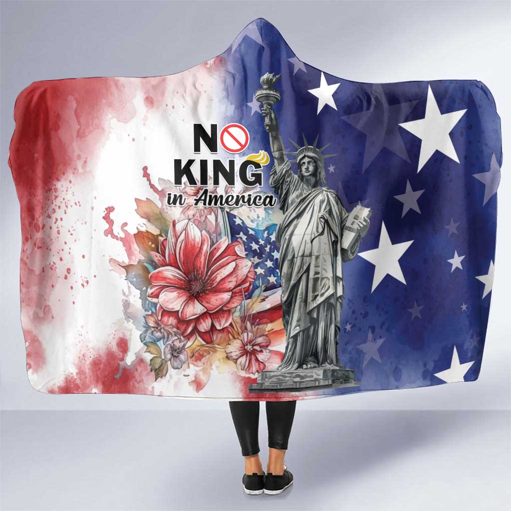 No Kings In America Hooded Blanket Watercolor Floral - Wonder Print Shop