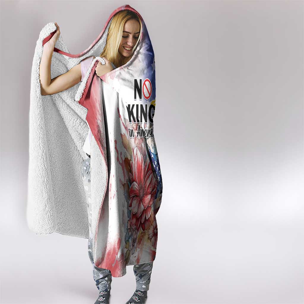 No Kings In America Hooded Blanket Watercolor Floral - Wonder Print Shop