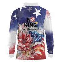 No Kings In America Long Sleeve Polo Shirt Watercolor Floral - Wonder Print Shop