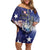 No Kings In America Off Shoulder Short Dress Watercolor Floral - Wonder Print Shop