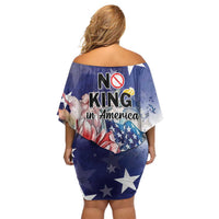 No Kings In America Off Shoulder Short Dress Watercolor Floral - Wonder Print Shop