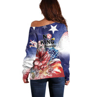 No Kings In America Off Shoulder Sweater Watercolor Floral - Wonder Print Shop