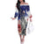 No Kings In America Off The Shoulder Long Sleeve Dress Watercolor Floral - Wonder Print Shop