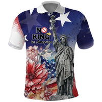 No Kings In America Polo Shirt Watercolor Floral - Wonder Print Shop