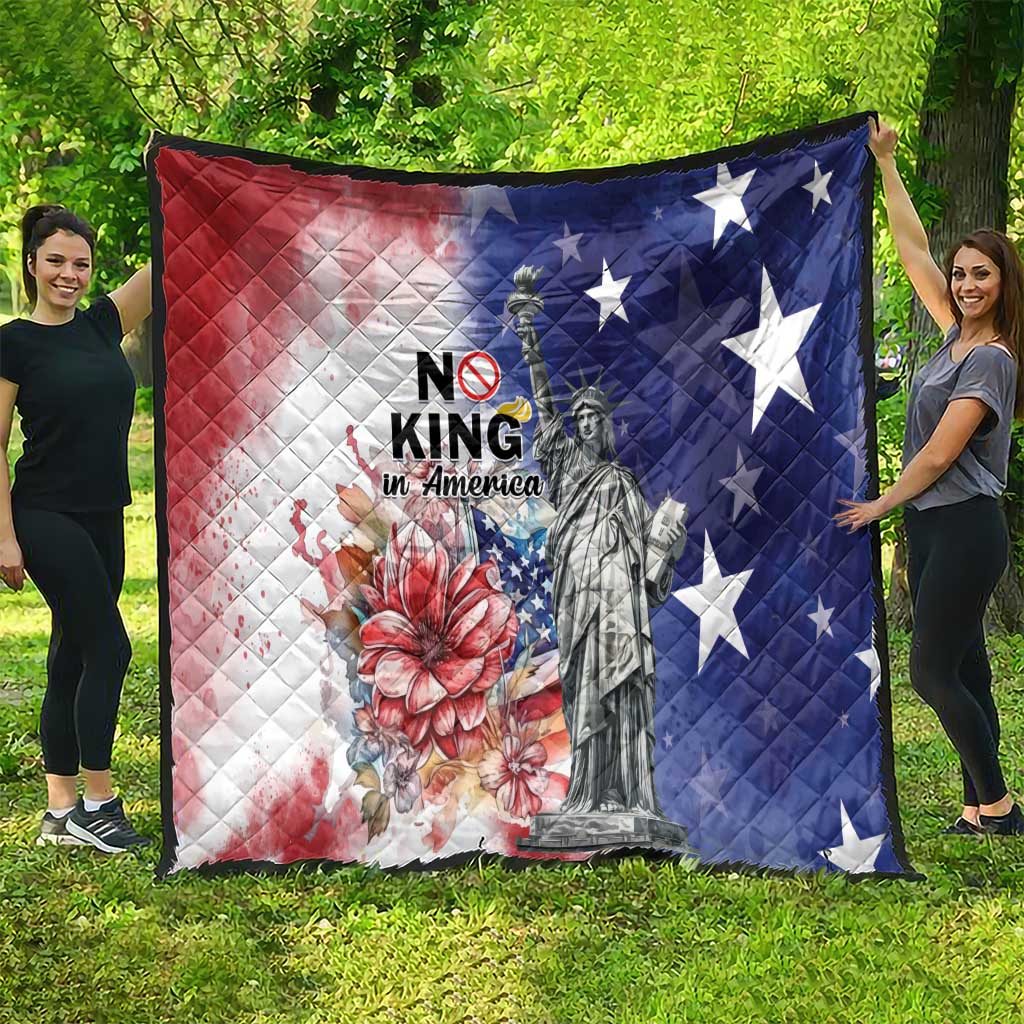 No Kings In America Quilt Watercolor Floral - Wonder Print Shop
