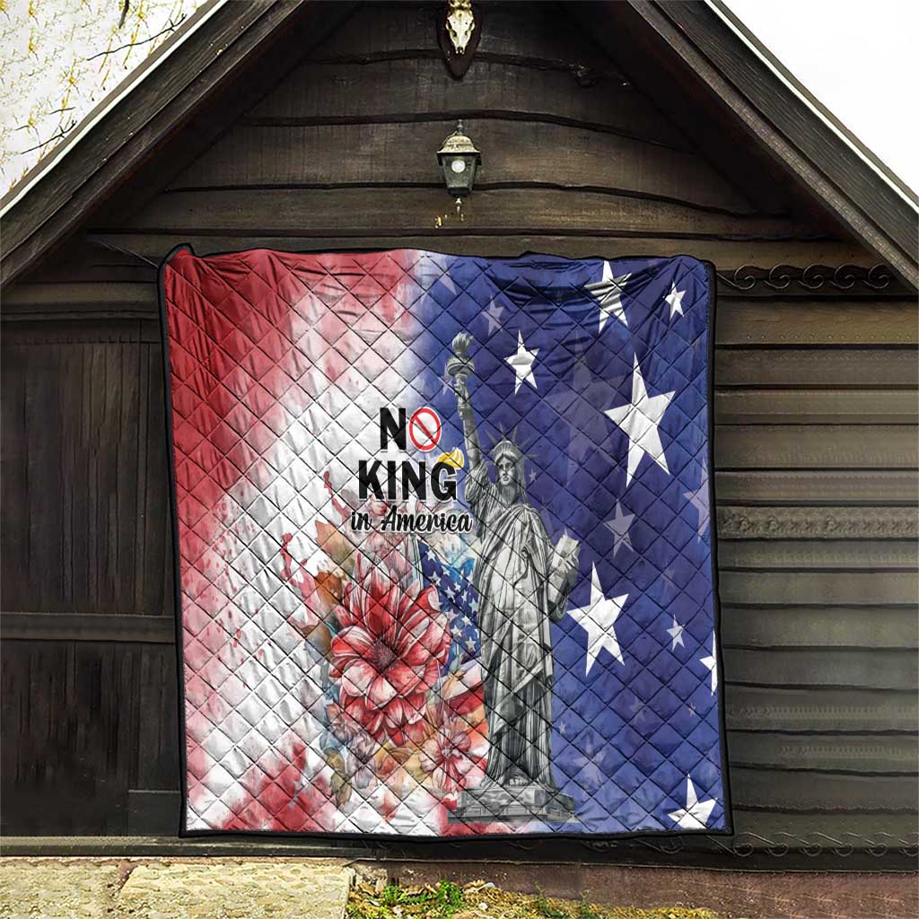 No Kings In America Quilt Watercolor Floral - Wonder Print Shop
