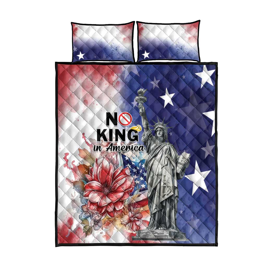 No Kings In America Quilt Bed Set Watercolor Floral - Wonder Print Shop