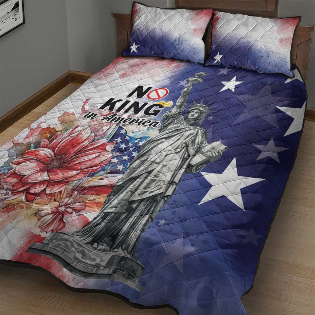 No Kings In America Quilt Bed Set Watercolor Floral - Wonder Print Shop