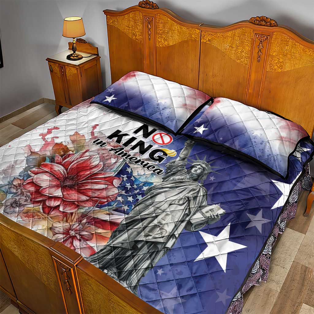 No Kings In America Quilt Bed Set Watercolor Floral - Wonder Print Shop