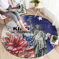 No Kings In America Round Carpet Watercolor Floral - Wonder Print Shop