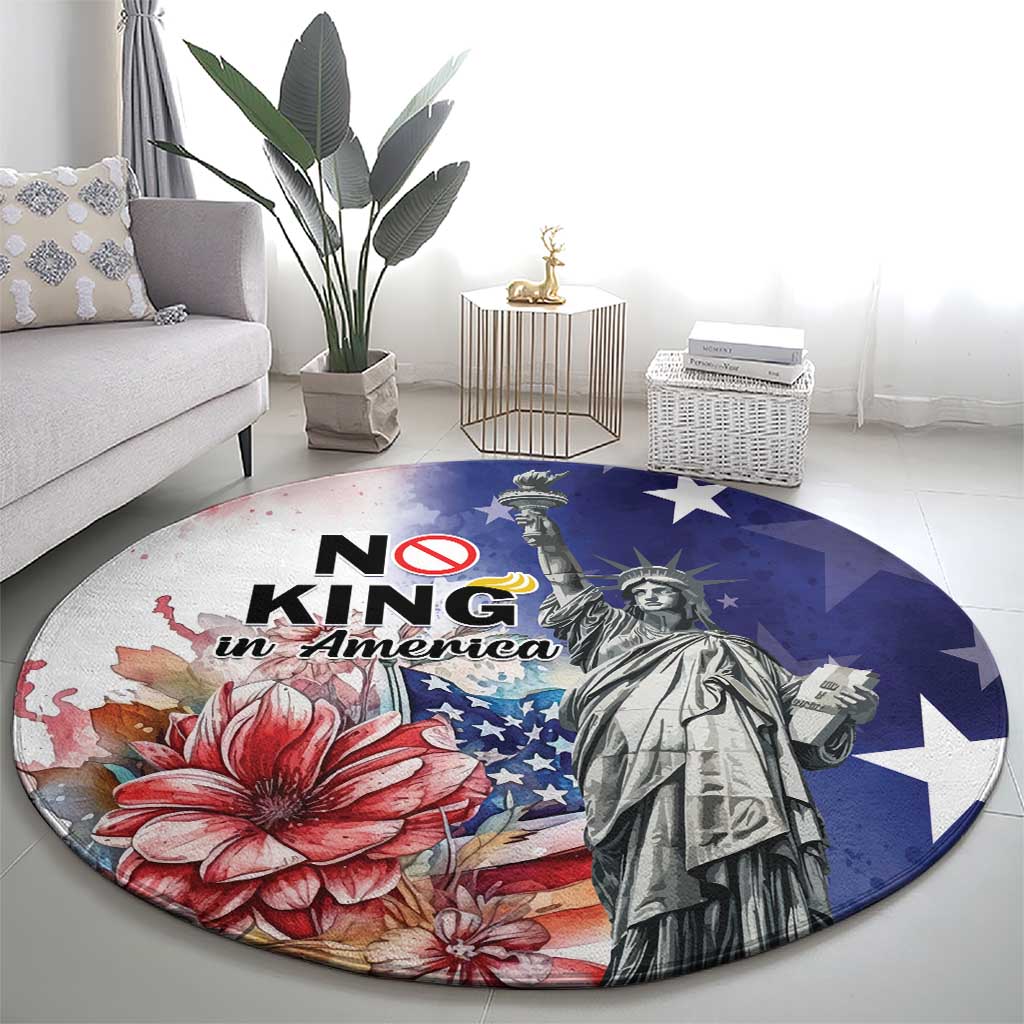 No Kings In America Round Carpet Watercolor Floral - Wonder Print Shop