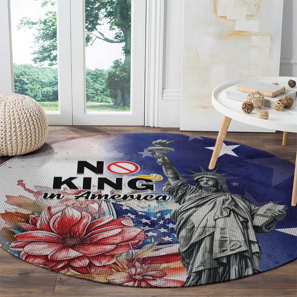 No Kings In America Round Carpet Watercolor Floral - Wonder Print Shop