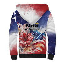 No Kings In America Sherpa Hoodie Watercolor Floral - Wonder Print Shop