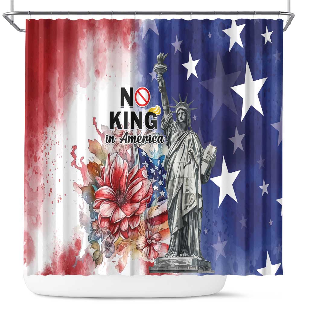 No Kings In America Shower Curtain Watercolor Floral - Wonder Print Shop