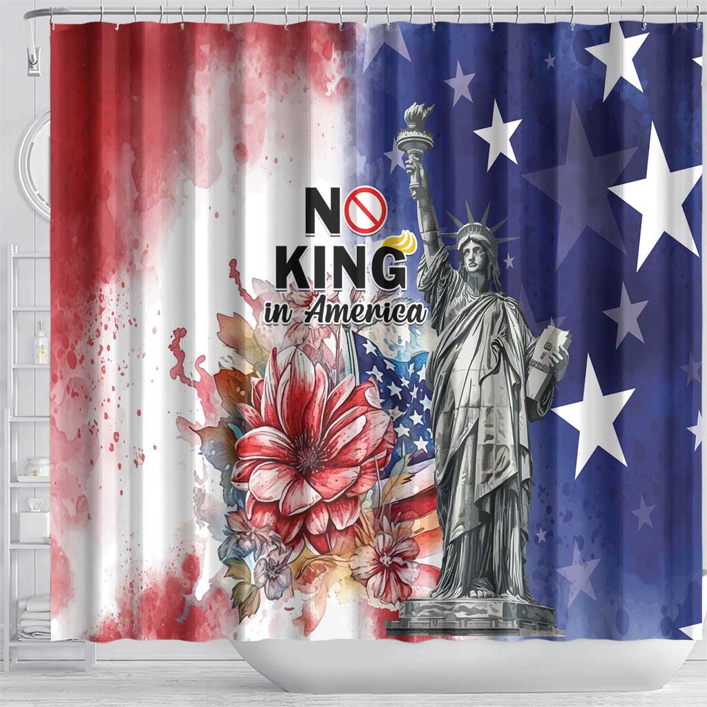 No Kings In America Shower Curtain Watercolor Floral - Wonder Print Shop