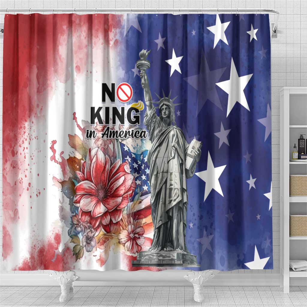 No Kings In America Shower Curtain Watercolor Floral - Wonder Print Shop