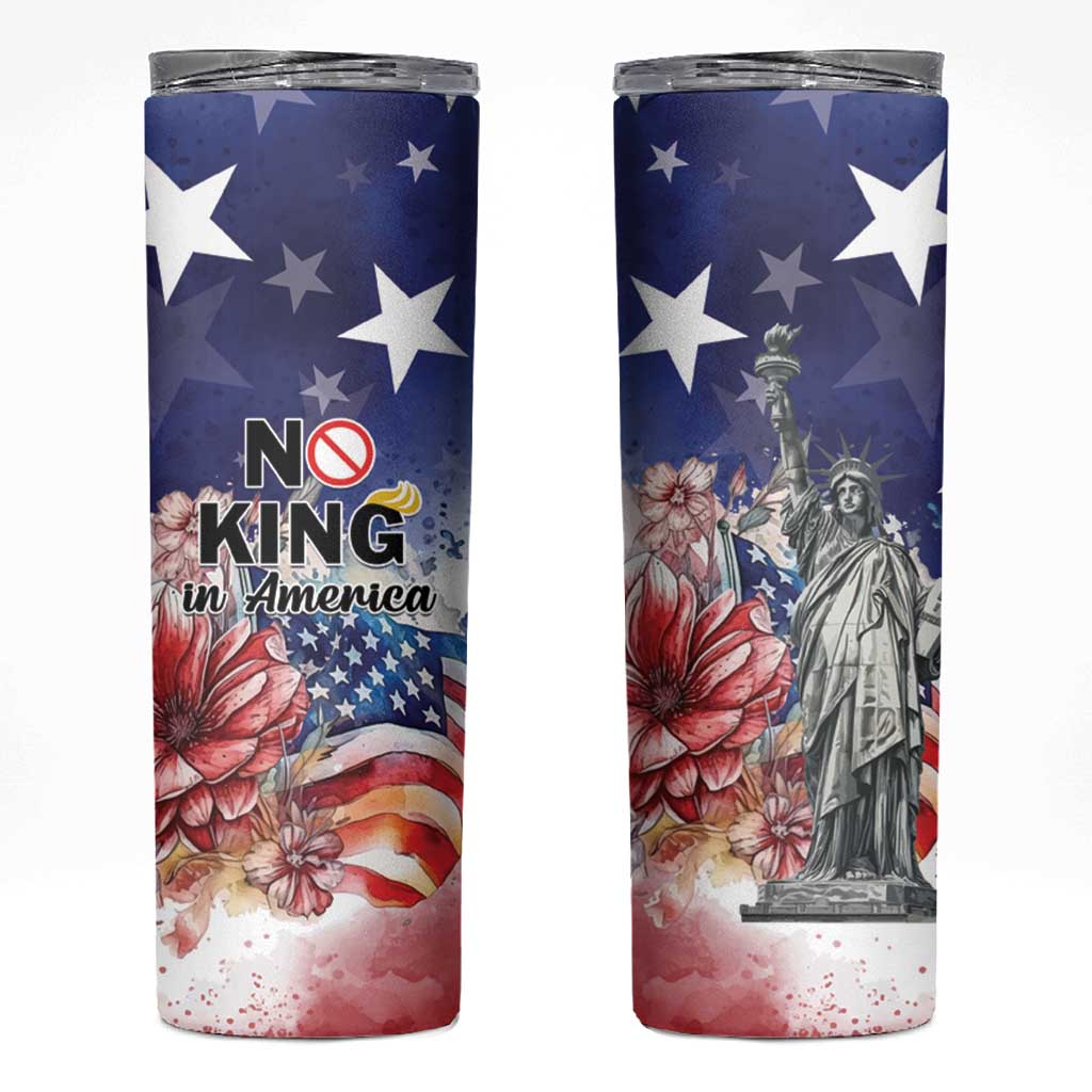 No Kings In America Skinny Tumbler Watercolor Floral - Wonder Print Shop