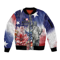 No Kings In America Sleeve Zip Bomber Jacket Watercolor Floral - Wonder Print Shop