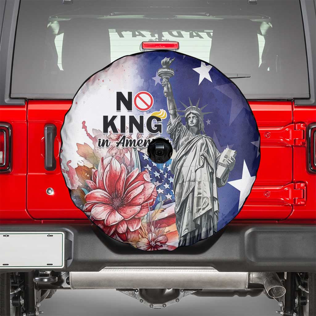 No Kings In America Spare Tire Cover Watercolor Floral - Wonder Print Shop