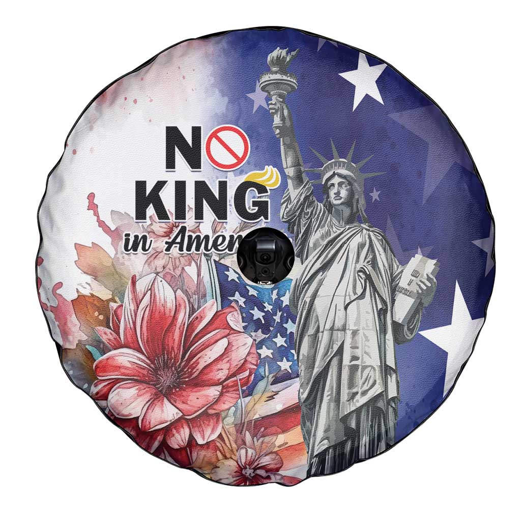 No Kings In America Spare Tire Cover Watercolor Floral - Wonder Print Shop