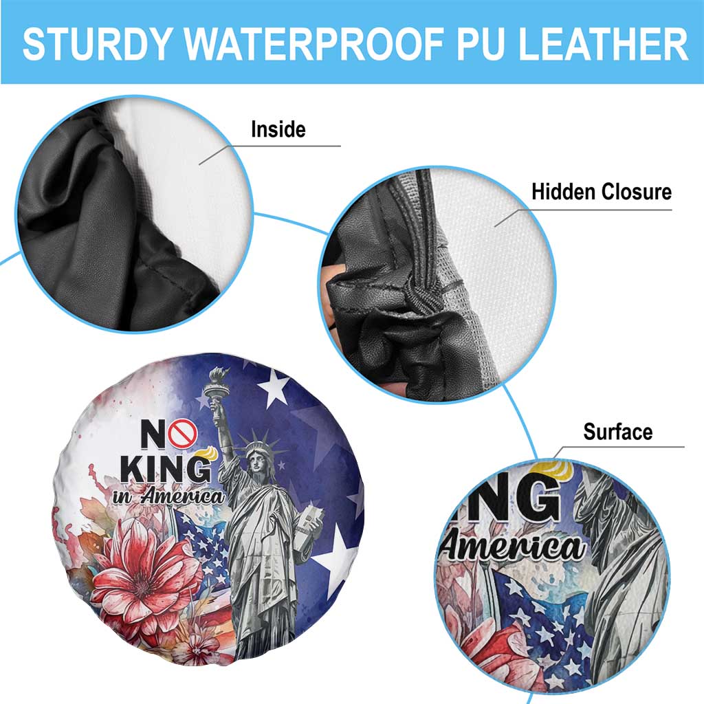 No Kings In America Spare Tire Cover Watercolor Floral - Wonder Print Shop