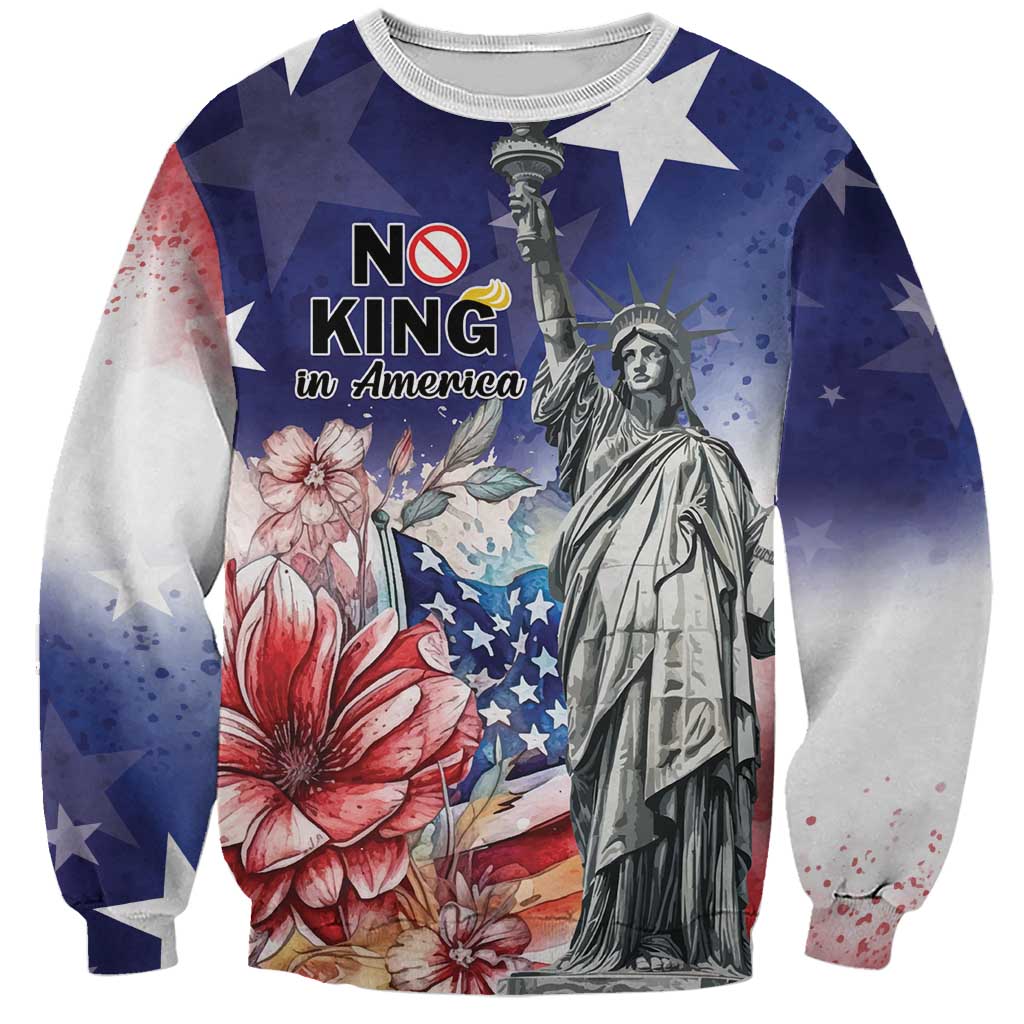 No Kings In America Sweatshirt Watercolor Floral - Wonder Print Shop