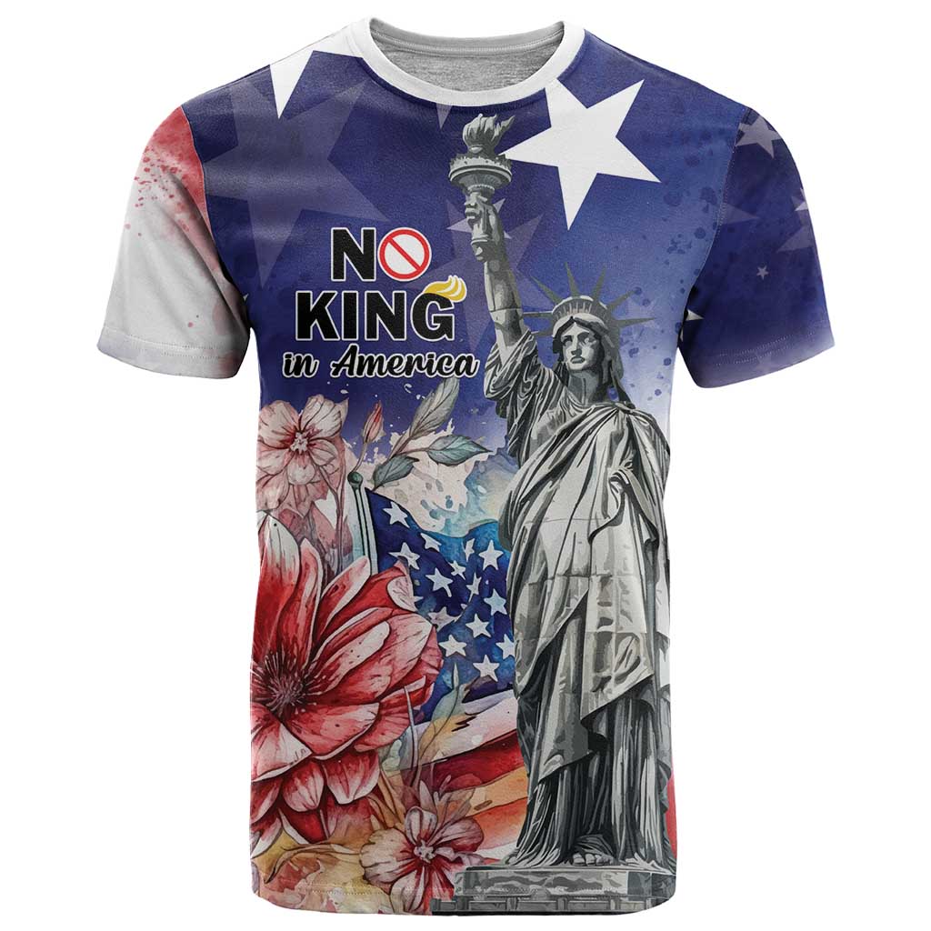 No Kings In America T Shirt Watercolor Floral - Wonder Print Shop