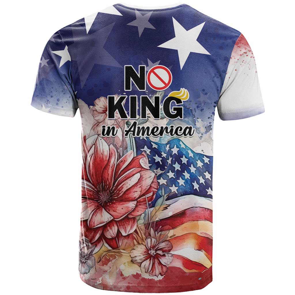 No Kings In America T Shirt Watercolor Floral - Wonder Print Shop