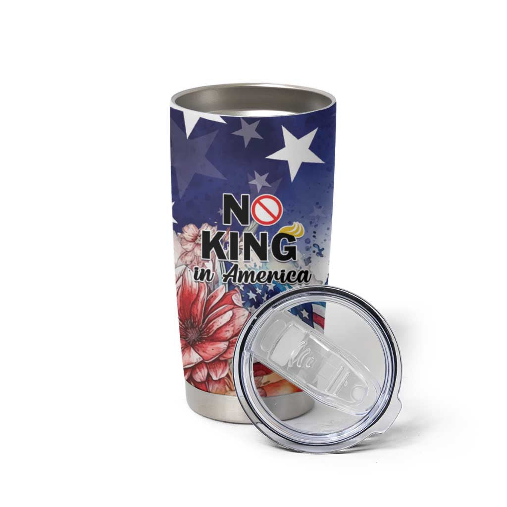 No Kings In America Tumbler Cup Watercolor Floral - Wonder Print Shop