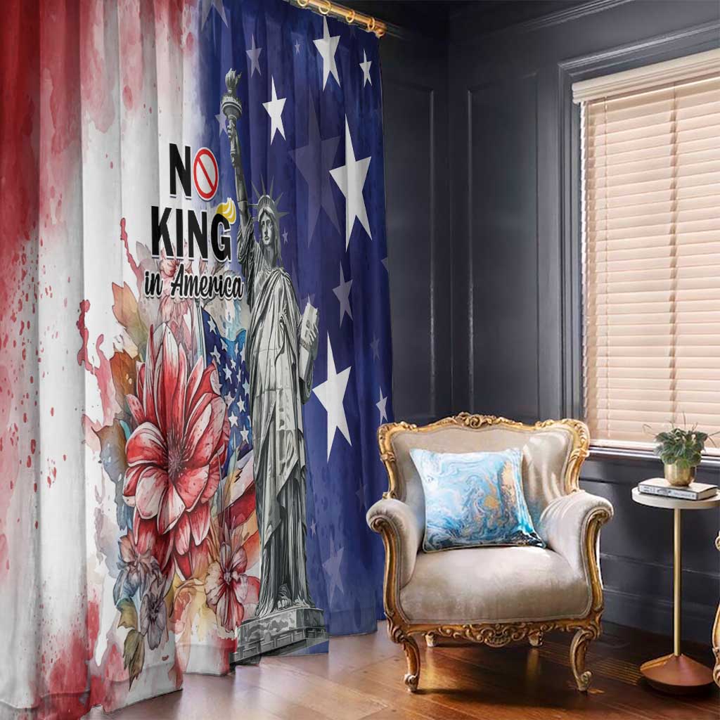 No Kings In America Window Curtain Watercolor Floral - Wonder Print Shop