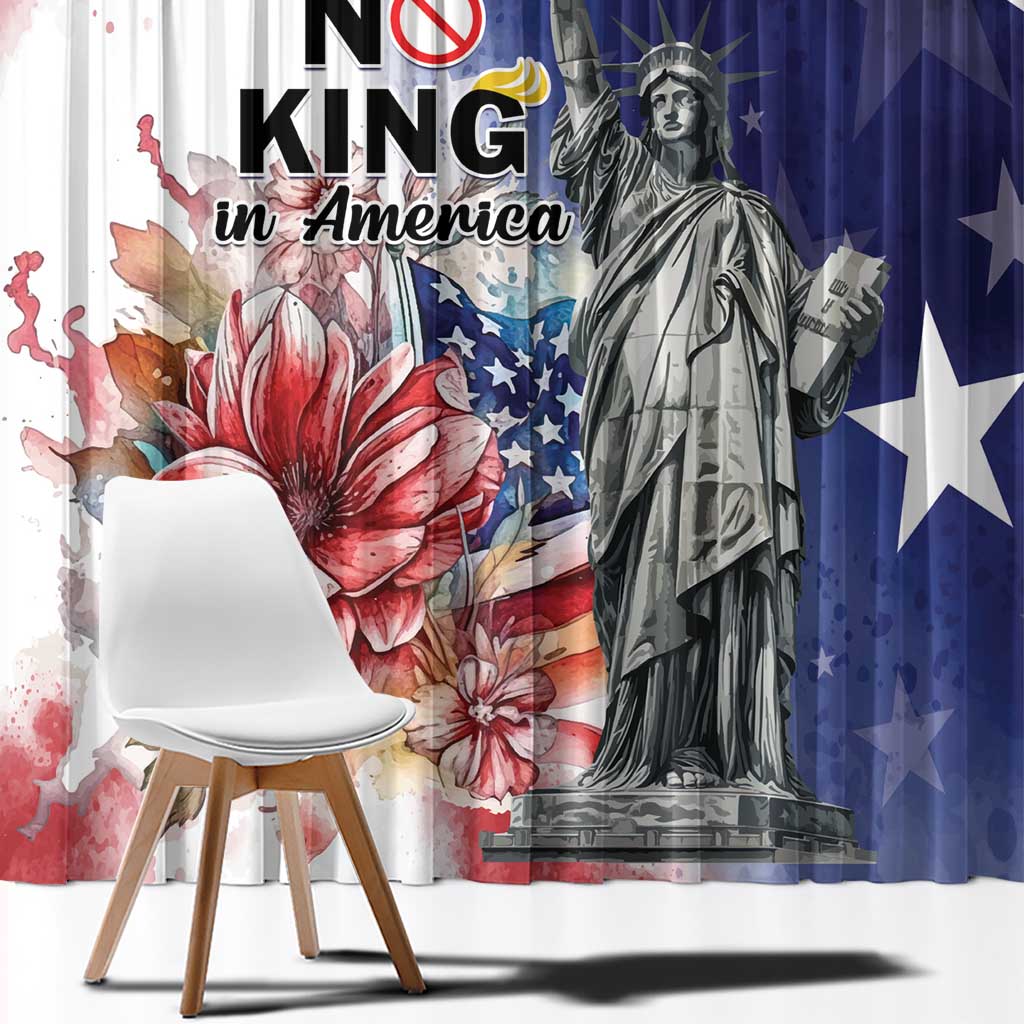 No Kings In America Window Curtain Watercolor Floral - Wonder Print Shop