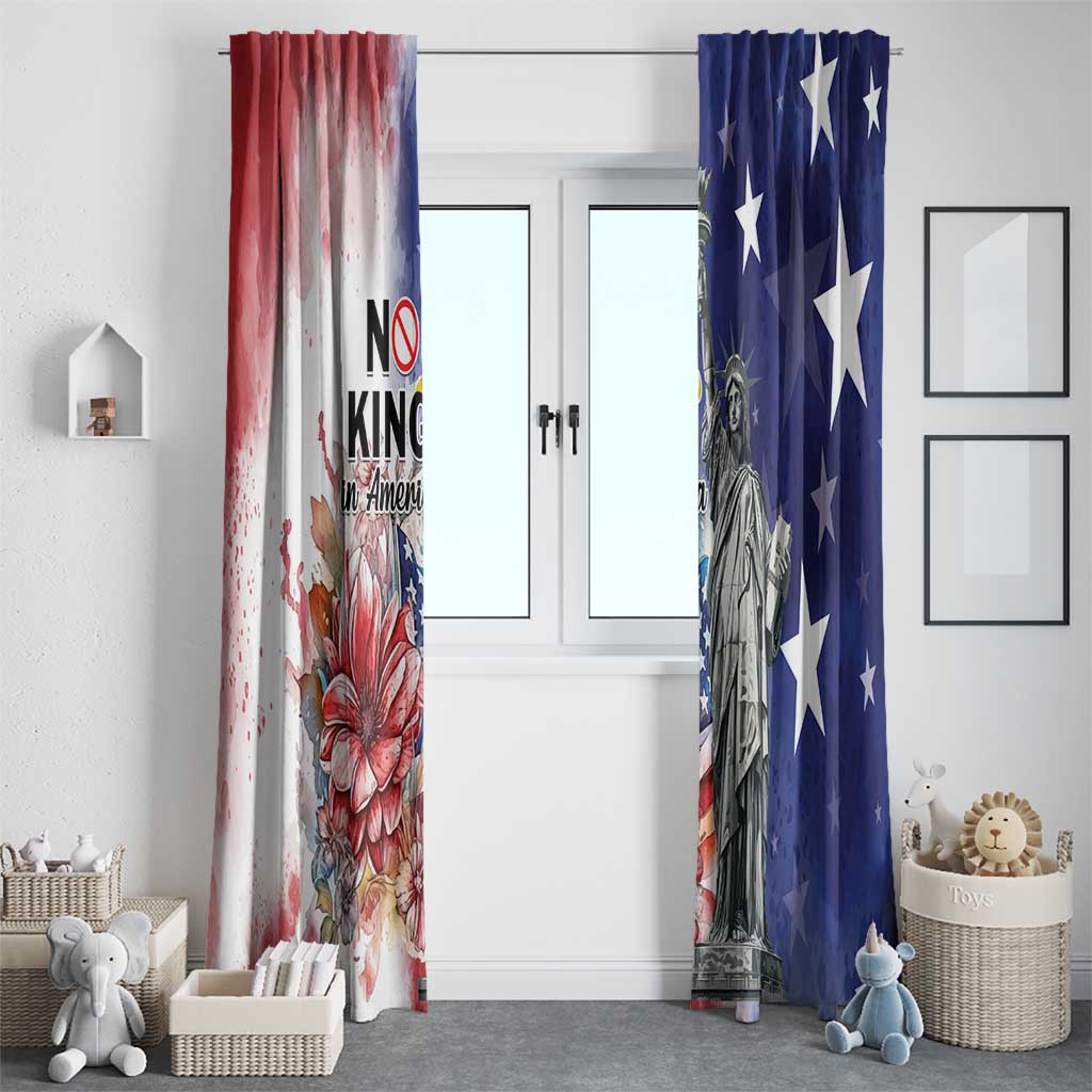 No Kings In America Window Curtain Watercolor Floral - Wonder Print Shop