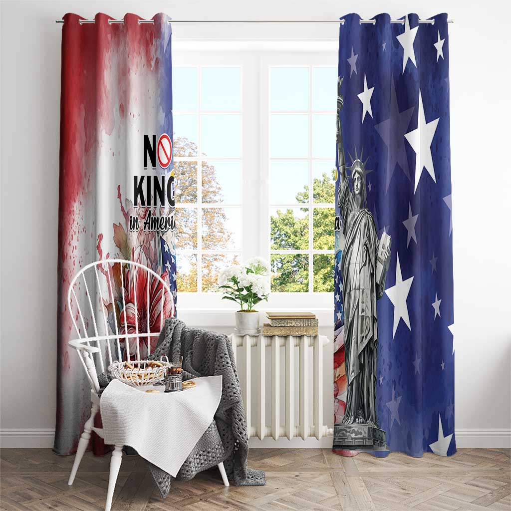 No Kings In America Window Curtain Watercolor Floral - Wonder Print Shop