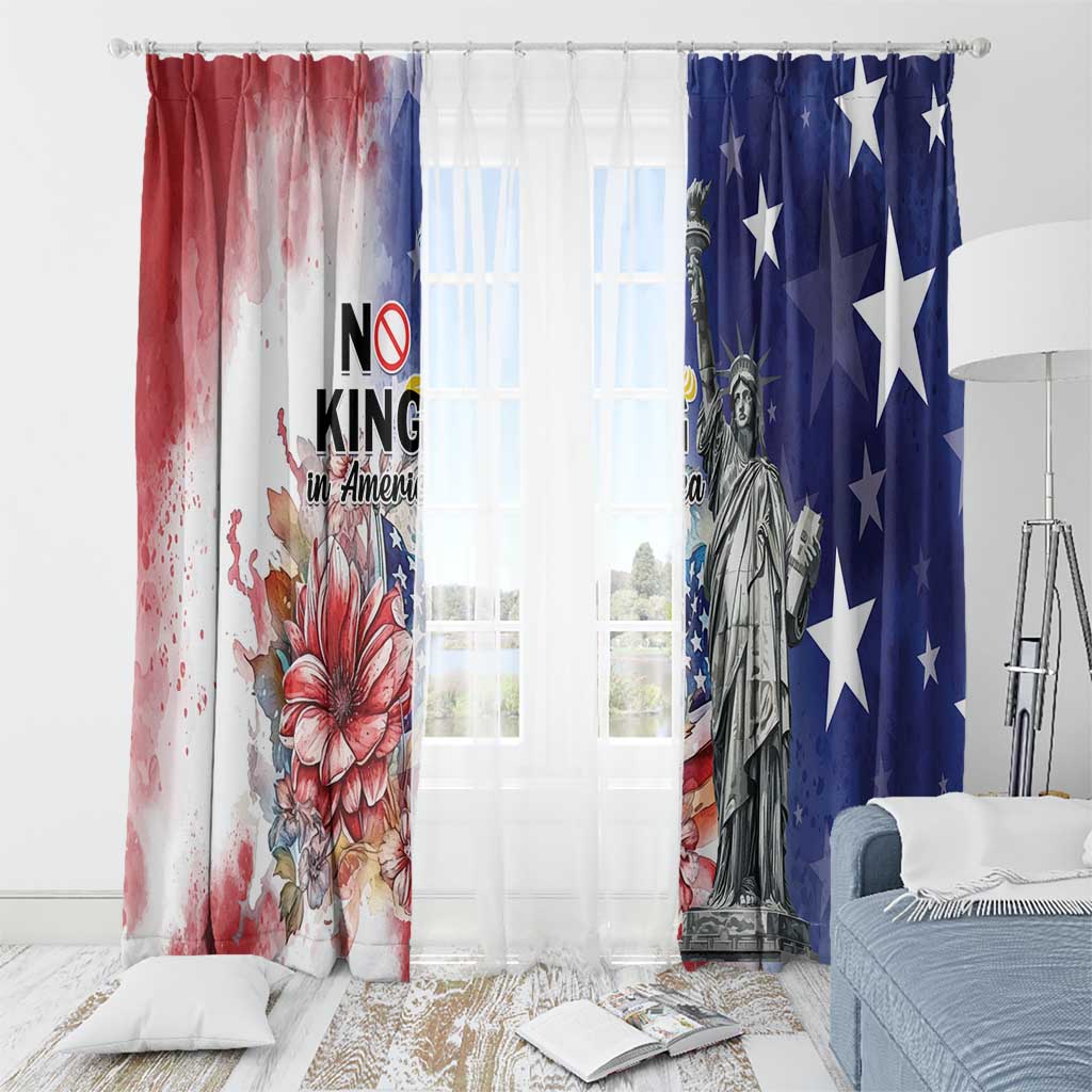 No Kings In America Window Curtain Watercolor Floral - Wonder Print Shop