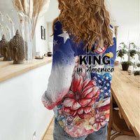 No Kings In America Women Casual Shirt Watercolor Floral - Wonder Print Shop