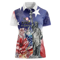 No Kings In America Women Polo Shirt Watercolor Floral - Wonder Print Shop